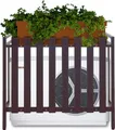 Produktbild: Verkleidung für Klimaanlage/Wärmepumpe HWC-K58, Abdeckung Schutzgitter Pflanzenregal, Metall 80x90x39cm braun