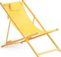 Produktbild: Klappbare Strandliege VG-8051, Stahl, gelb, 97-101 x 61,5 x 81-92 cm - B