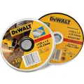 Produktbild: Dewalt 10er Dose Trennscheibe Inox Edelstahl DT42340TZ (Standard Edelstahl-Trennscheibe - flach, ø 125 mm x 1,2 mm, für schnelle und saubere Schnitte, mit verstärktem Fiberglas, für Winkelschleifer)