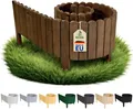 Produktbild: Floranica Rasenkante Holz Flexible Beeteinfassung 20 x 200 cm Dunkelbraun Rollborder Holzzaun Gartenzaun Palisade Rollzaun für Garten