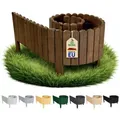 Produktbild: Floranica Palisade Rasenkante Holz Flexible Beeteinfassung Rollborder Gartenzaun, LxH: 200x20 cm, Dunkelbraun, Umzäunung für Garten Blumenbeeten Gemüsebeeten Rosen braun 200 cm x 20 cm