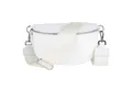 Produktbild: MIRROSI Bauchtasche Damen, Echtleder, Made in Italy, Umhängetasche, Brusttasche, (Schultertasche für jeden Anlass (1 Tasche & 2 Gurte), Crossbody Bag, Weiß, gemusterten& verstellbaren Schulterriemen