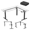 Produktbild: MARK ADLER Xeno 7.6 Eckschreibtisch höhenverstellbar – Tischgestell | Für L-förmige Arbeitsplätze – 2 Motoren – 72–118 cm – Breite 120–150 cm – 3 Höhenspeicher – bis 80 kg – Schwarz