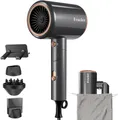Produktbild: Haartrockner Föhn 2400W Ionen mit Reisebeutel Halter 3 Aufsätze Grau