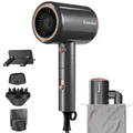 Produktbild: Haartrockner Ionen Föhn 2400W mit Reisebeutel Halter 3 Aufsätze Grau Faltbar