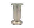 Produktbild: WAGNER design yourself Möbelfuß Möbelbein / Verstellfuß - DESIGN - Ø 40/60 x 100-120 mm, justierbar, Edelstahl-Optik nickel matt, inkl. Anschraubplatte Durchmesser Ø 60 mm