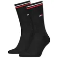 Produktbild: Tommy Uni TJ Iconic Crew Socks 2P Schwarz Gr 35/38