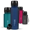 Produktbild: 720°DGREE Trinkflasche Kinder 500ml “uberBottle“ softTouch +Sieb - Auslaufsicher, BPA-Frei - Flasche für Schule, Sport, Fitness - Wasserflasche aus Tritan - Schmal, Leicht, Stoßfest, Wiederverwendbar