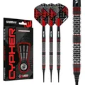 Produktbild: WINMAU Cypher 18 g Fass / 20 g Vollgewicht, weiche Spitze, 90% Wolfram- Professionelles Dart-Set mit Dart Flüge und Dart-Schäften
