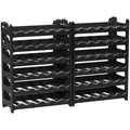 Produktbild: ARTECSIS Weinregal stapelbar Kunststoff für 72 Flaschen, stabiles Flaschenregal für Gastronomie und Lagerraum, erweiterbare Weinlagerung, Schwarz