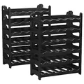 Produktbild: ARTECSIS Weinregal stapelbar Kunststoff für 72 Flaschen, stabiles Flaschenregal in Gastronomie-Qualität, modular erweiterbar, Schwarz