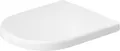 Produktbild: Duravit D-Code WC-Sitz, abnehmbar, mit Absenkautomatik, Pinbefestigung, 360x440mm, überlappend, Weiß Hochglanz, Edelstahl Scharniere, 0028490021