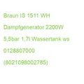 Produktbild: Braun IS 1511 WH Dampfgenerator 2200W 5,5bar 1,7l Wassertank ws 0128807000 (8021