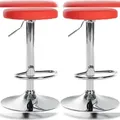Produktbild: CLP 2er Set Barhocker Ponte Kunstleder rot/Metall in Chromoptik