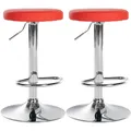 Produktbild: CLP 2er Set Barhocker Ponte Kunstleder I Drehbarer Thekenhocker I Höhenverstellbarer Hocker I Küchenhocker mit Metallgestell