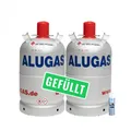 Produktbild: 2x Alu Camping Propangas Flasche, 11kg gefüllt  geprüft bis Ende 2024