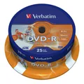 Produktbild: 1x25 Verbatim DVD-R 4,7GB 16x Speed, wide printable