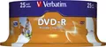 Produktbild: Verbatim 43538 DVD-R - 4.7GB/120Min, 16-fach/Spindel,bedruckbar, Packung mit 25 