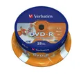 Produktbild: 023942435389 DVD-R 16x 4.7GB 25P CB PRINTABLE 43538 Verbatim