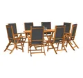 Produktbild: vidaXL Essgruppe, 9-tlg. Garten-Essgruppe Massivholz Akazie und Textilene