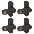 Produktbild: BASI | Fenstersicherung 4er Set | Weiß Braun | Zusatzsicherung für einflügelige Fenster Fenstertüren | verriegelbar mit Druckknopf | Schwenkriegel | Einbruchschutz | Farbe Braun | 4 Stück