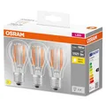 Produktbild: Osram LED BASE Classic A100, klare Filament LED-Lampen aus Glas für E27 Sockel, Birnenform, Warmweiß (2700K), 1521 Lumen, Ersatz für herkömmliche 100W-Glühbirnen, 3er-Box