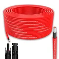 Produktbild: Solarkabel Solarleitung 25m 6mm² Photovoltaik PV Kabel + 10 Stecker Rot