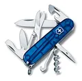 Produktbild: Victorinox Schweizer Taschenmesser, Climber, Multitool, Swiss Army Knife, 14 Funktionen, Klinge, Korkenzieher, Dosenöffner, Blau Transp.