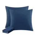 Produktbild: Aisbo Kissenbezug 80x80 2er Set - Kopfkissenbezug 80 x 80 Blau mit Reißverschluss aus Mikrofaser, ÖKO-TEX Pillow Cover 80x80cm, Weich und Bügelfrei