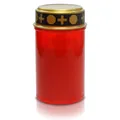 Produktbild: LED Grableuchte Grablicht Grabkerze 12x7cm rot Dauerlicht 70159