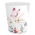 Produktbild: itenga Papierkorb für Kinder und Erwachsene mit Motiv - rund ca. 11 Liter - Mülleimer fürs Kinderzimmer oder Büro - stabiler Kunststoff (Motiv Schmetterling)