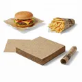 Produktbild: Jungengel Retro Backpapier, 26 x 36 cm, Hitzebeständig, Antihaftbeschichtet, 50 Stück, Vintage-Muster, Holzzellstoff, Hamburger Wrap Pommes Papier für Fast Food Imbiss, Zeitungsmuster Braun