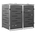 Produktbild: vidaXL Mülltonnenbox, Mülltonnenverkleidung für 2 Tonnen 138x77,5x112,5 cm Edelstahl