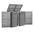 Produktbild: vidaXL Mülltonnenbox 2 Tonnen - 138x77,5x115,5 cm Mülltonnenbox Mülltonnenverkleidung Edel