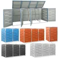 Produktbild: Mülltonnenbox Müllcontainer Müllbox für 1-4 Tonnen Edelstahl Gartenbox Anbaubox