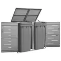 Produktbild: Mülltonnenbox für 2 Tonnen 138x77,5x112,5 cm Edelstahl
