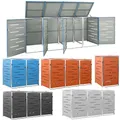 Produktbild: Mülltonnenbox Müllcontainer Müllbox für 1-4 Tonnen Edelstahl Gartenbox Anbaubox