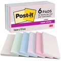 Produktbild: Post-it Super Sticky Notes, Packung mit 6 Blöcken, 90 Blatt pro Block, 76 mm x 127 mm, Pink, Lila, Grün, Grau, Blau - Extra-stark klebende Notizzettel für Notizen, To-Do-Listen und Erinnerungen
