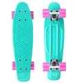 Produktbild: BIKESTAR Vintage Retro Cruiser Skateboard 60mm für Kinder und Erwachsene auch Anfänger ab ca. 6-8 Jahre | Türkis & Berry