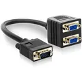 Produktbild: deleyCON deleyCON S-VGA Y-Adapter Splitter Verteiler - S-VGA Stecker zu 2x Video-Kabel
