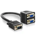 Produktbild: deleyCON S-VGA Y-Adapter Splitter Verteiler - S-VGA Stecker zu 2x S-VGA Buchse
