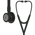 Produktbild: 3M Littmann Cardiology IV Stethoskop für die Diagnose, 6163, Black-Edition Bruststück, Schlauch, Schlauchanschluss und Ohrbügel in Schwarz, 69 cm
