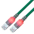 Produktbild: EasyLan DualBoot LED Patchkabel RJ45 S/FTP Cat.6 (Class E), mit saCon Stecker, LSOH, türkis, 10 m