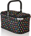 Produktbild: GENIUS Faltbarer Einkaufskorb FALKO PREMIUM 26 Liter schwarz mit bunten Punkten