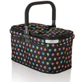 Produktbild: GENIUS Faltbarer Einkaufskorb FALKO PREMIUM 26 Liter schwarz mit bunten Punkten