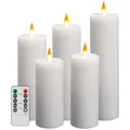 Produktbild: Da by LED-Kerzenlicht, analoges Flammenkerzenlicht, batteriebetriebenes Kerzenlicht, Timer-Funktion mit Fernbedienung, echtes Wachs. 5er-Set.