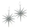 Produktbild: BOLTZE Christbaumschmuck 2tlg. Anhänger SPARKLING silber mit Glitter D15cm 3D-Stern Baumschmuck