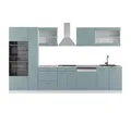 Produktbild: Vicco Küchenzeile R-Line, Blau-Grau/Weiß, 350 cm mit Hochschrank, AP Marmor