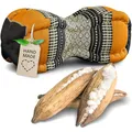 Produktbild: livasia Nackenstützkissen Papayakissen - Ø 13x43cm - Nackenkissen Papayaform, Sofakissen, Lesekissen mit Kapok, Kissen für Garten und Balkon, Reisekissen handgefertigt (Schwarz/Orange)