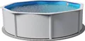 Produktbild: Stahlwandpool rund Größe wählbar, 120 cm tief, Stahl 0,4 mm weiß, Folie 0,3 mm blau, overlap Stahlwandpool rund Classic (breiter Handlauf) 350x120cm, Stahl 0,4mm weiß, Folie 0,3mm blau, overlap